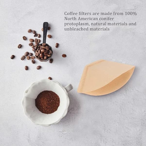 100 stk Kaffefilter Engangs Kon Papir Kaffefilter 4-6 Kopper