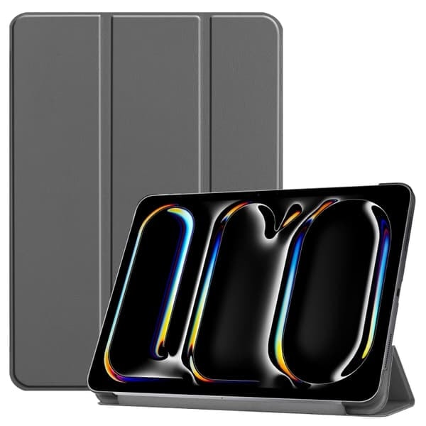 TS Konstläderfodral med Ställ för iPad 13 (2024) - Grå
