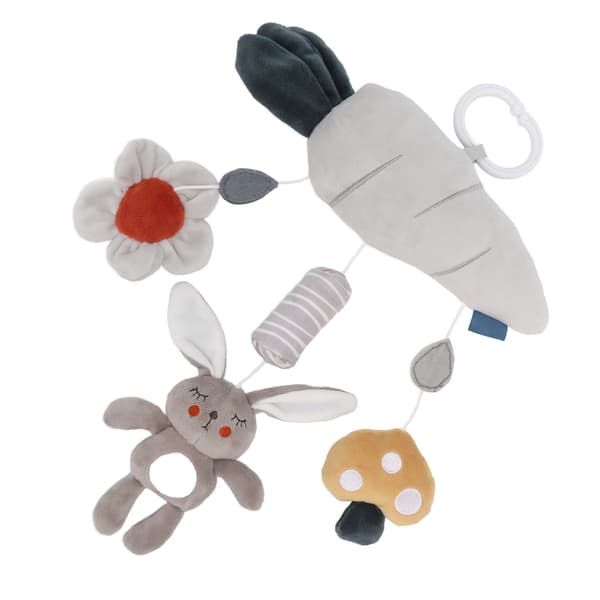 Soft Plush Hanging Toy Grey Rabbit Carrot Rattle Stroller Crib Mobile