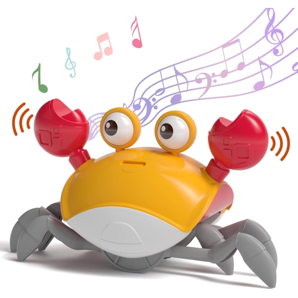 (Orange) Elektronisk Musik Sensor Kravlende Krabbe Legetøj med Lys, Au