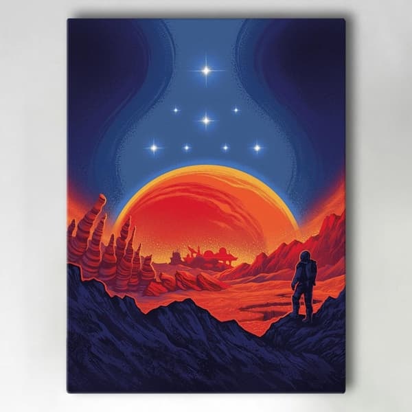 Lærredsbillede / Billede - Starfield - 40x30 cm - Canvas
