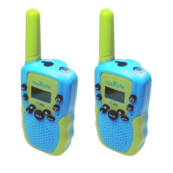 TS-Maxlife MXWT-200 Radiopuhelinsarja ergonomisella muotoilulla ja jopa 3 km kantamalla - Vihreä/Sininen