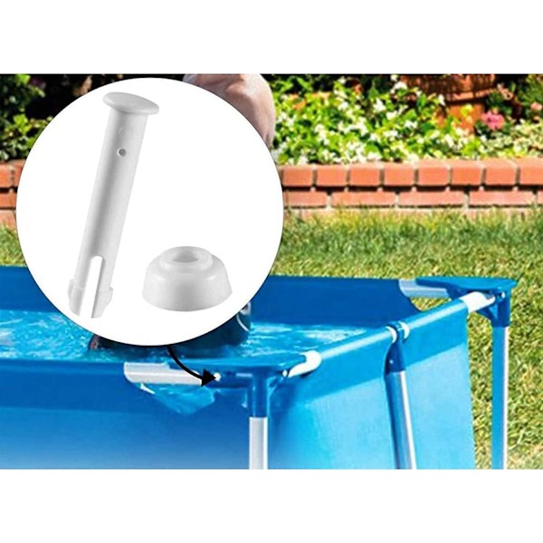 12-pak poolstifter, metalrammepool, pakningsstifter og pakninger, passer til de fleste rektangulære sommerpools med metalramme (2,36 tommer, med hætte)