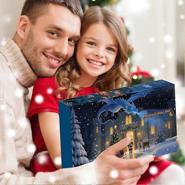 2026 DND Terninger Julekalender - 24 Dager Julenedtelling med Polyedrisk Terningesett Brettspill for Dungeons & Dragons