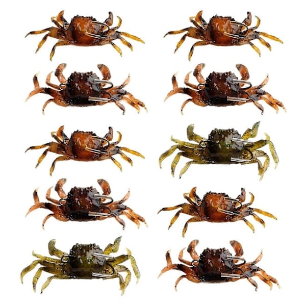 10 ST Konstgjorda Krabbbeten 3D Simuleringskrabbor med Vassa Krokar Havsfiske Krabbbete Fällor - Perfekt