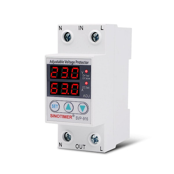TS-Home Användning Dubbel LED-Display 63a Din-Skena 230v Justerbart Spänningsskydd Relä Med Gräns