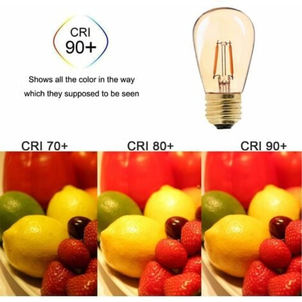 TS-LED E27 Vintage Pære, ST45 Faciles à 1W=10W Glødepærer, Super Varm Hvid 2200 K E27 Medium Base Pære Sengelampe, Gylden i Ve