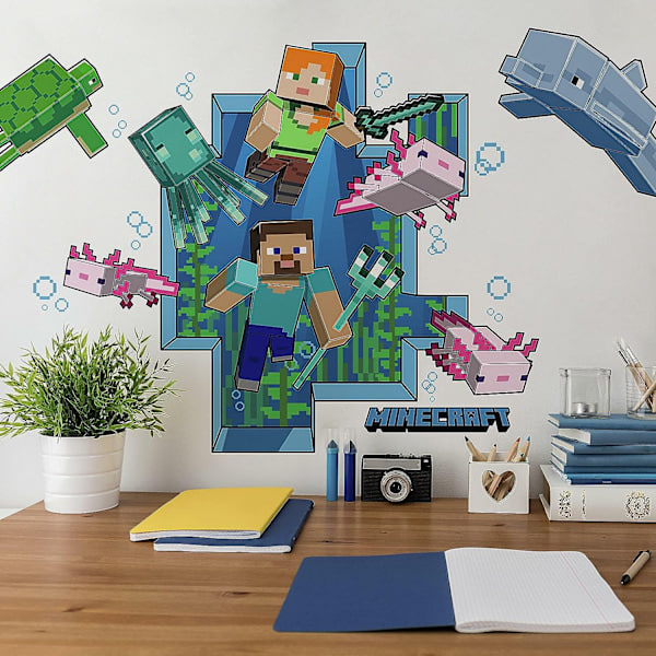 (Set med 1) 79*30cm Creeper Inside Väggdekal, Minecraft spring iväg