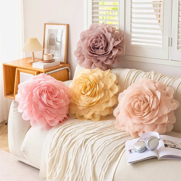 Putetrekk Ins Style Rosa Blomsterputetrekk 1 stk - V 45 * 45Cm - D