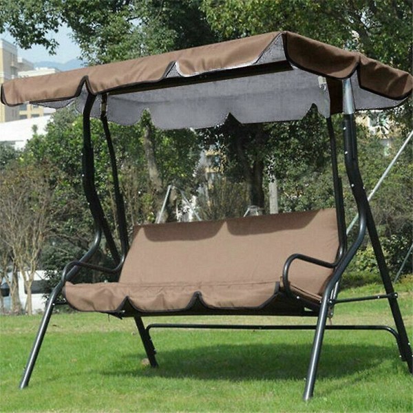 Uteplats Swing Canopy Cover Set Swing Ersättning Top Cover + Swing Cover Brown