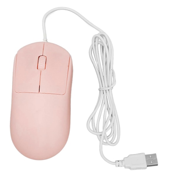 Ledningsbasert Optisk Mus 1200DPI USB-Port Ergonomisk Design Plug and Play Datamus for Bærbare Datamaskiner Stasjonære Datamaskiner Rosa