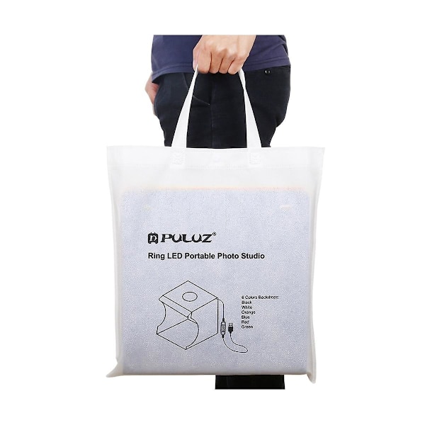 TS-31x31x32.7cm Bærbart Foldbart Studio Ring 128leds Lysrefleksionsbord Med 6-farvet Baggrund C