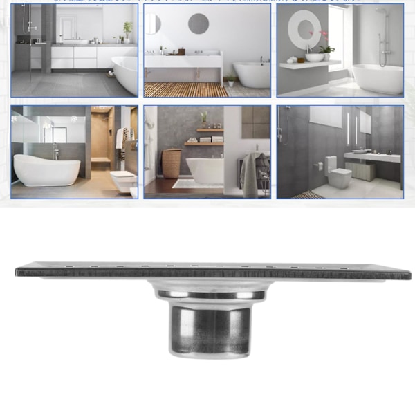 20x10cm Rectangular Stainless Steel Floor Drain for Bathroom Shower Kitchen Drain Grate