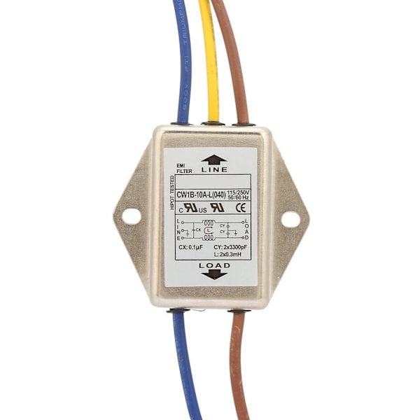 CW1B-10A L(040) Enkeltfaset EMI Strømfilter 125/250v