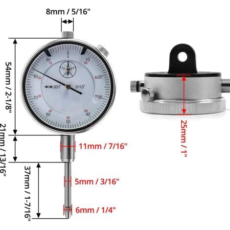 Mätklocka, mätinstrument och precision 0,01