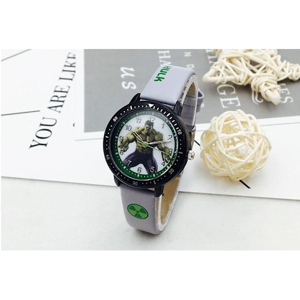 Barnklocka Grön Hulk Analog Armbandsur Plastarmband Klocka Hulken 150