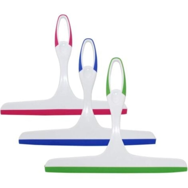 Bruserenser Squeegee, til brusebad, vindue og glas, dobbeltsidet multi-overflade vinduesrenser (3-pak]