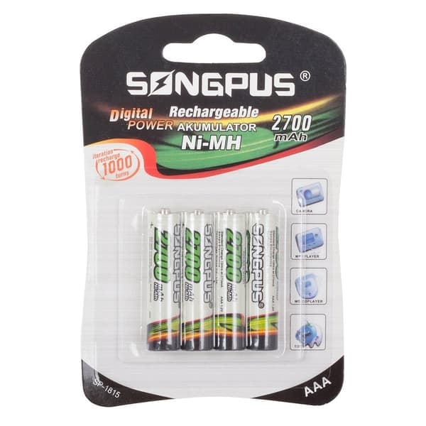 4-pack Uppladdningsbara AAA-batterier - 2700 mAh