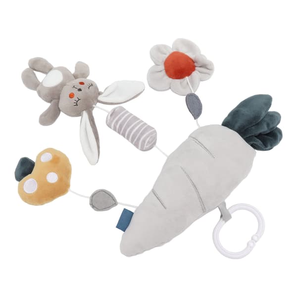 Soft Plush Hanging Toy Grey Rabbit Carrot Rattle Stroller Crib Mobile