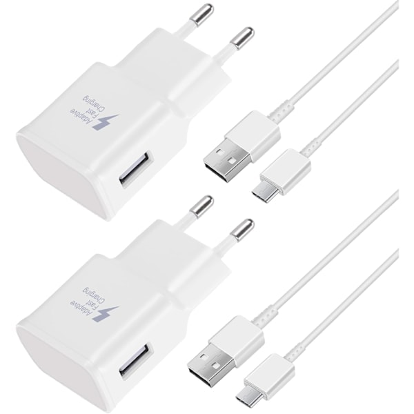 Hurtigoplader, 1,2 m kabel, kompatibel med Samsung Galaxy S22 S21 S20 S8 S10 S9 Plus Note 7 8 9 10 A53 LG, HTC