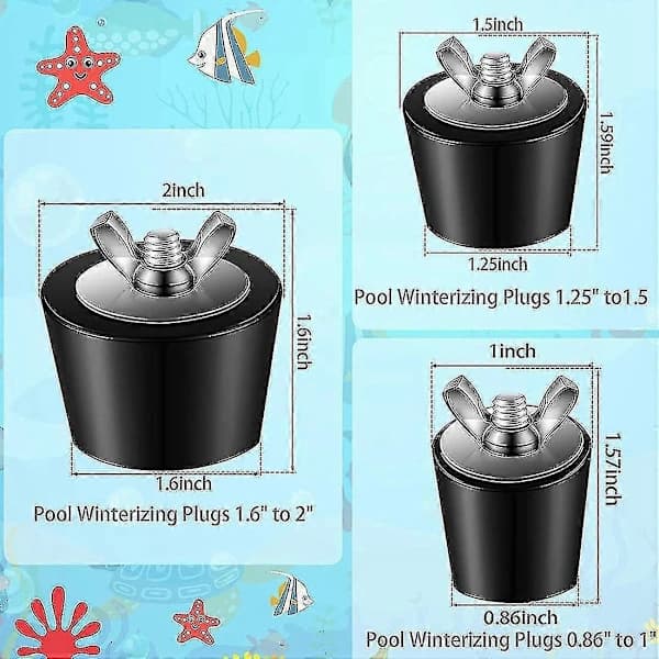 3 Storlekar Gummi Poolplugg, Poolreturledningsplugg, Poolplugg Splitterplugg, Poolplugg För Ovan Jord P Limit