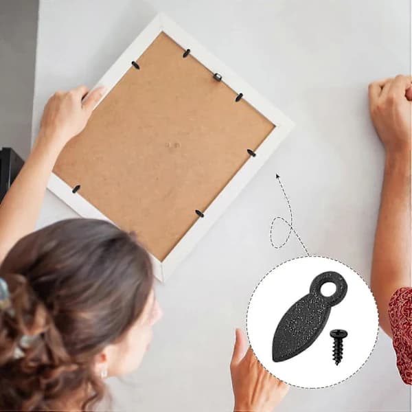 200 stk Svarte Bilderammer Vridere Flat Metall Dråpeformet Bildeinnramming