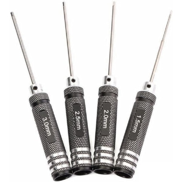 Sett 1,5 mm 2 mm 2,5 mm 3,0 sett RC sekskantskrutrekkerhåndtak Drivmutteradapter