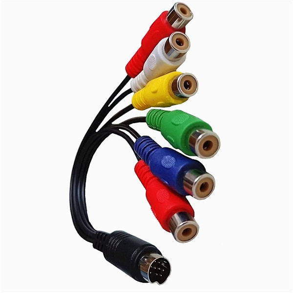TS-10 Pin S-video Naaras Rgb 6 Rca 10 Pin Din S-video Uros Komponenttikaapeli 30cm Pc Hdtv Rgb Com:lle