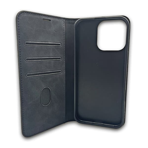 TS-Elegant konstläderfodral med kortfack och magnetlås för Xiaomi - Redmi Note 13 5G (global) - Svart