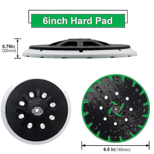 202460 ETS 150 Hård Slibepude 6 tommer 150 mm Til Festool Kompatibel med ETS 150/3 EQ, ETS 150/5 EQ ETS EC 150/3 EQ 1 stk