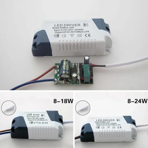 2 stk LED-driver Utskiftbar strømforsyning 8-24W konstant strømdrift Strømforsyning Egnet for LED-lamper LED-striper
