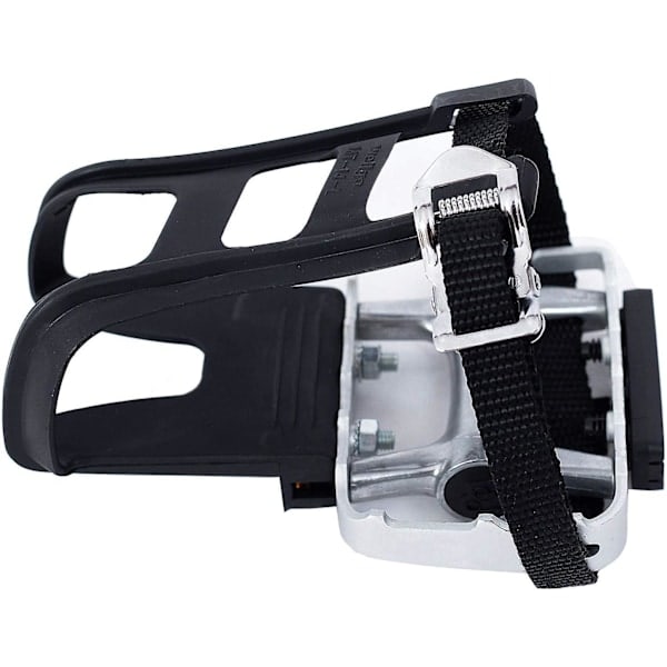 Cykelpedal med clips och remmar. Passar spinningcyklar, motionscyklar, träningscyklar och utomhuscyklar, 9/16 tums axel.{HH}