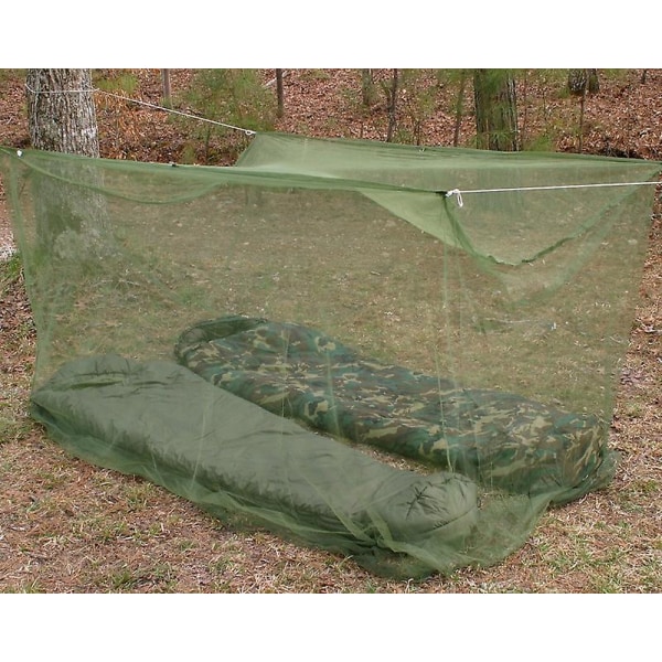 Myggnät Bärbart militärgrönt taktiskt nät för camping för en enkelsäng