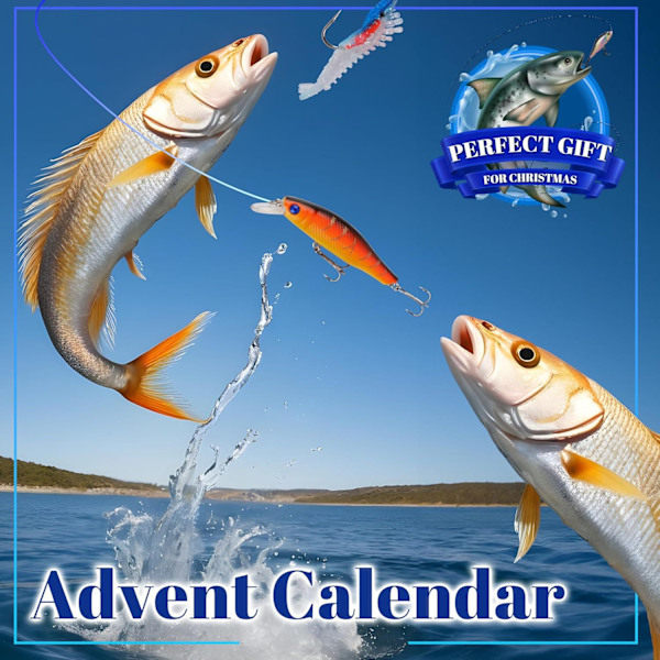 Jul 2024 Fiske Adventskalender - Fiskedrag Set, Fiskeutrustning för Vuxna Män Pojkar, Fisketillbehör (24 st)