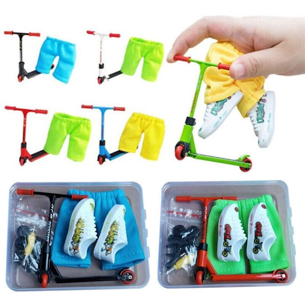 Finger Scooter Set Liten Finger Skateboard GRÖN - Perfekt Green