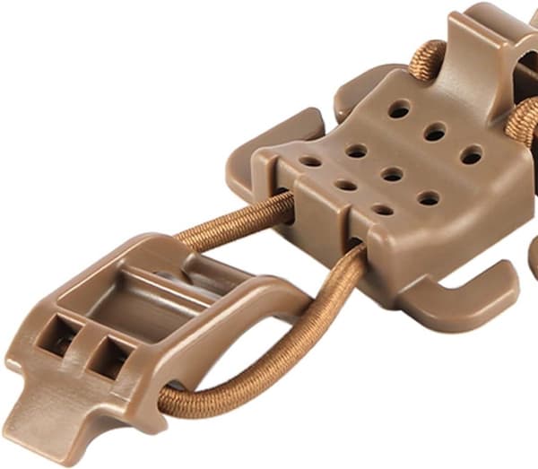 MOLLE Gear Clips 2-pack, elastiskt remfäste för ryggsäck, snabbspänne för vandring och camping, svart