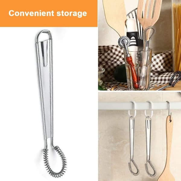 2 Pieces Stainless Steel Whisks, Mini Kitchen Whisk, ZQKLA