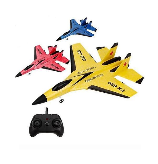Su 35 Flygplan RC Fjärrkontroll Flygplan SU-35 Jaktplansmodell för Barn Yellow