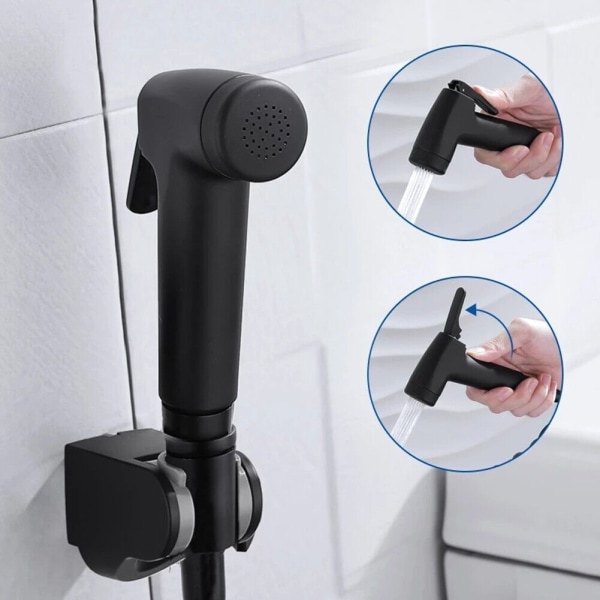 Toalett Douche Bidé Huvud Handhållen Slang Spray Sanitary Kit Hög kvalitet. (svart) (1 st)