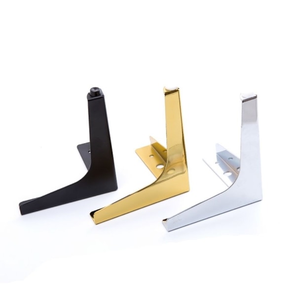 Sæt med 4 Møbelben, 10cm Moderne Metal Trekantbordsben, Skabsben, Metalstativben, Sofaben, Skabsben, Lysguld
