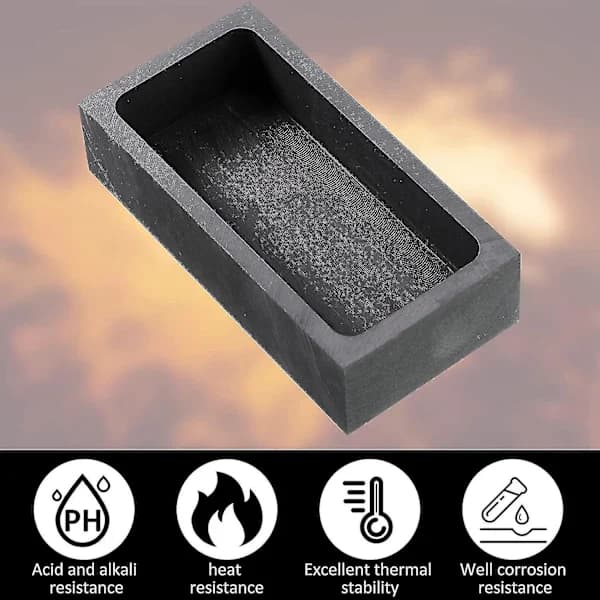 2 stk. 1 kg 665 g grafitstøbeform smeltedigel til støbning af metal, grafitdigelform til guld