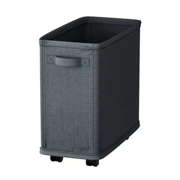 Slim Laundry Basket with Wheels Large Capacity Strong Load-Bearing Foldable Design Dirty Clothes Hamper Dark Gray