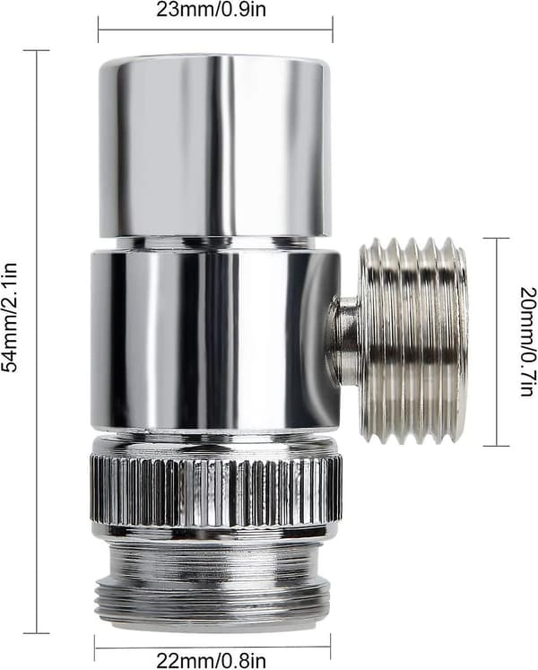 Brass Diverter for Kitchen or Bathroom Sink Faucet Valve/Adapter Replacement Part M22 X M24 Connection