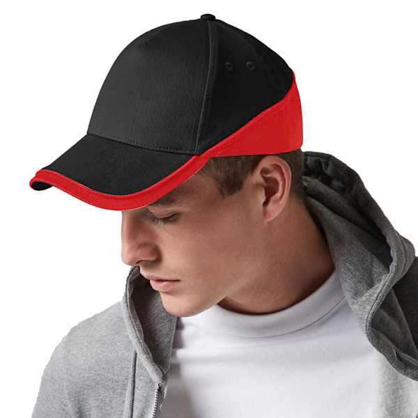 Beechfield Unisex Teamwear Competition Cap Baseball / Hovedbeklædning Sort/Klassisk Rød Black/Classic Red One Size