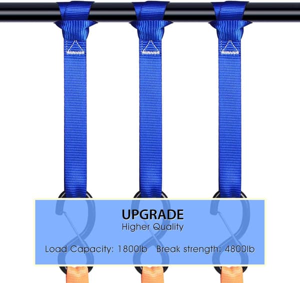 Soft Loops for Tie-Down Straps (8-Pack) 816 kg Load Capacity, 2177 kg Break Strength, Heavy Duty Tie-Down Loops for Securing ATV UTV Motorcycles Scooters