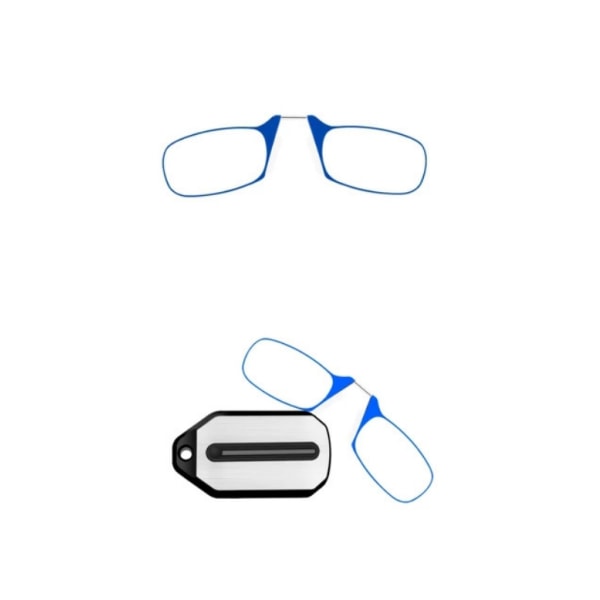 Vikbara benlösa näsklämma läsglasögon 150 Degree Blue