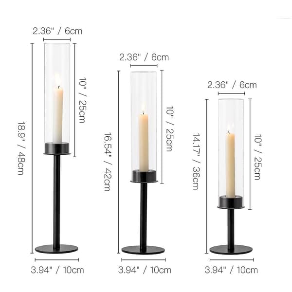 TS Ljusstakehållare 3-pack i järn och glas