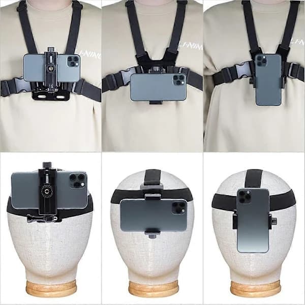 Type A Universell Kamerabryst Hode Monteringsstropp Plast+Legering+Nylon Telefonklemme Holder Feste