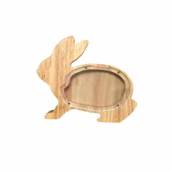 Trä Spargris Djur Rolig Dinosaurie Katt Lejon Mynt Transparent Kreativ Design Säker Barns Gåva Skrivbordsdekoration Stil 7