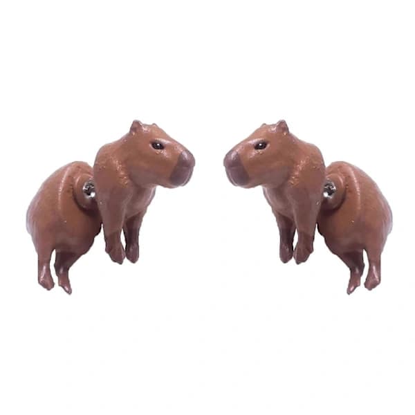 Håndmalte Capybara Øredobber 3D-printet 1 Par Capybara Øredobber Som Gave Til Capybara-entusiaster White